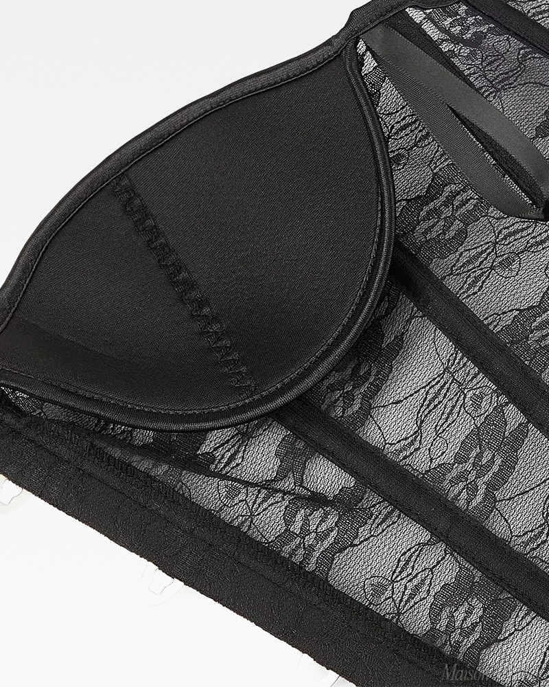 Black Sheer Lace Corset