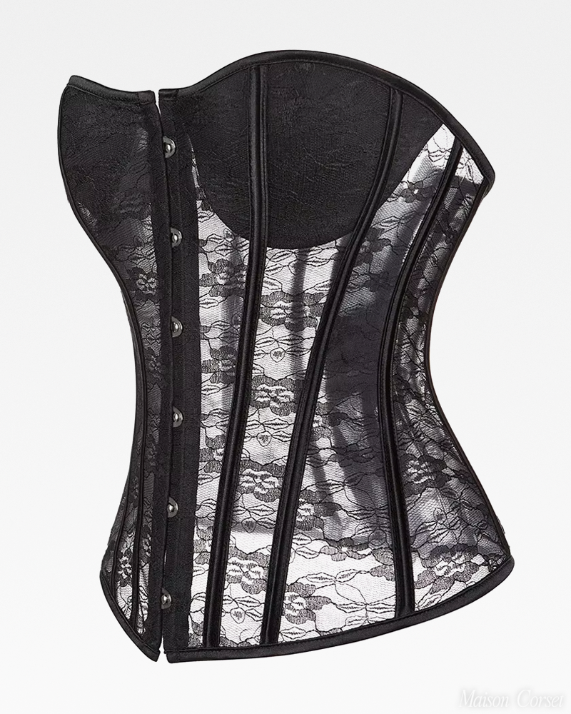 Black Sheer Lace Corset