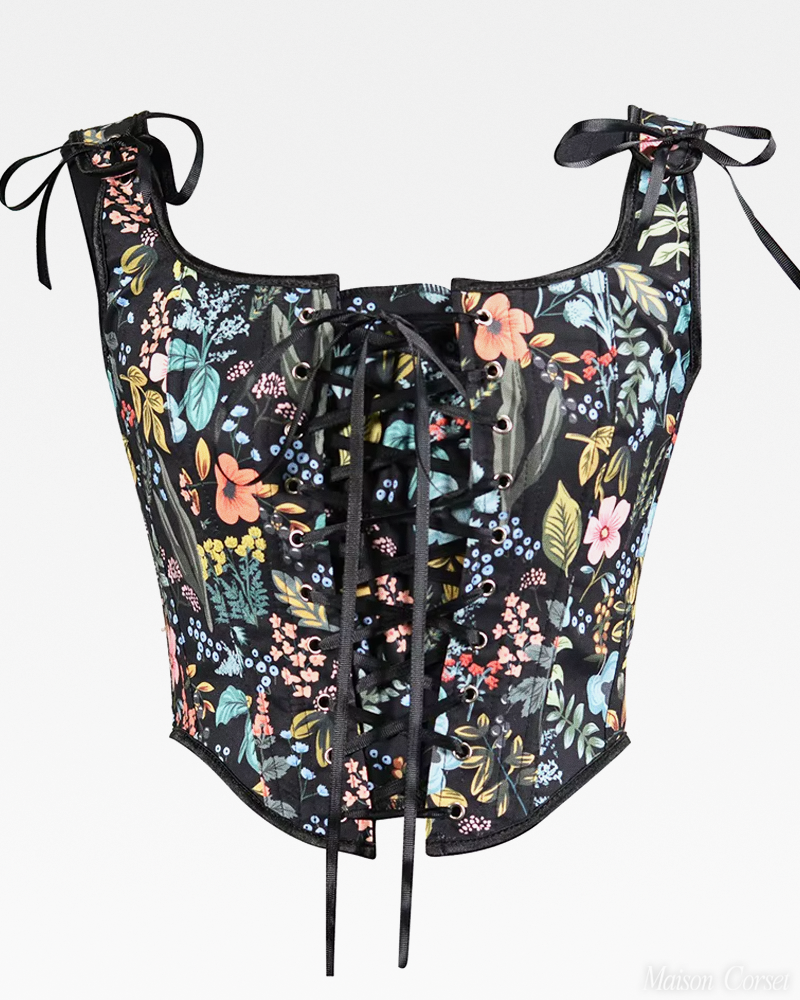 Floral Corset With Straps